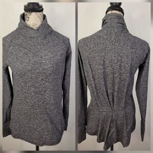 LULULEMON WARM YOUR CORE LONG SLEEVE TOP HEATHERED BLACK YOGA LOUNGE 6